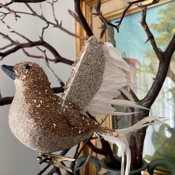 Other - RARE Hand Embellished Bird of Peace Ornamental Holiday Decor Clip